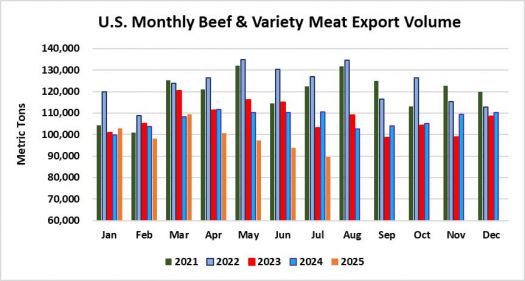 Monthly Beef & Variety Meat Export Volume_July 2025