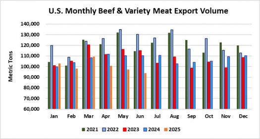 Monthly Beef & Variety Meat Export Volume_June 2025