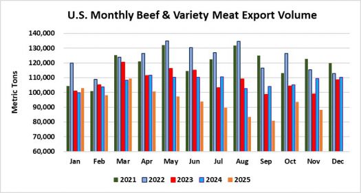 Monthly Beef & Variety Meat Export Volume_November 2025