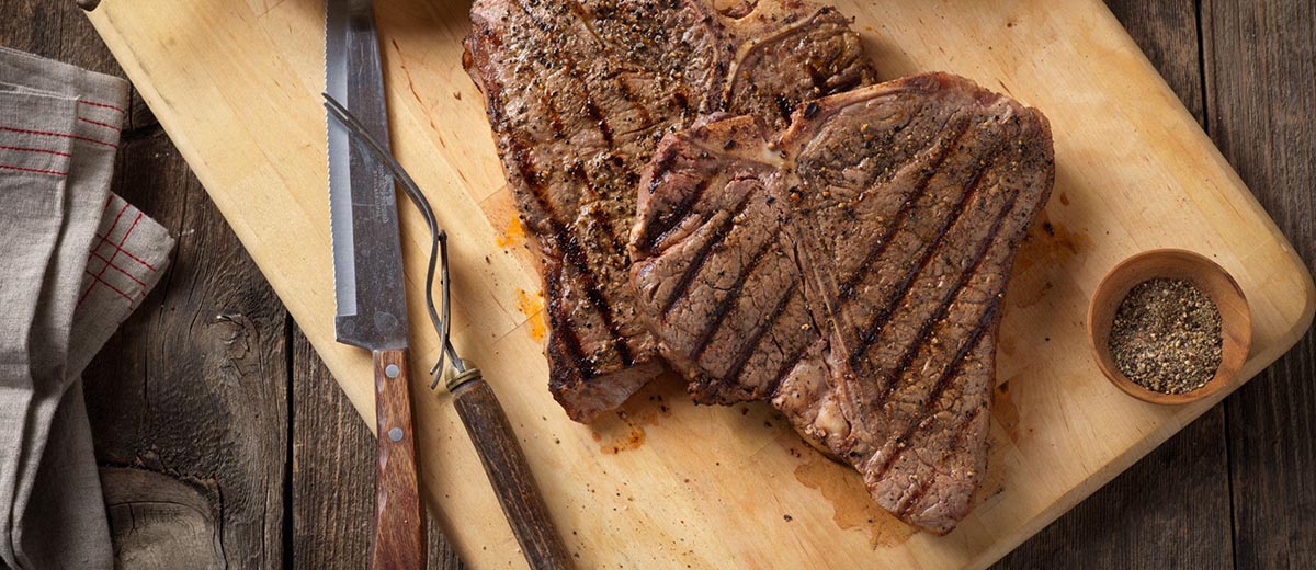 Rocky Mountain Grilled T-Bone Steaks With Charro-Style Beans